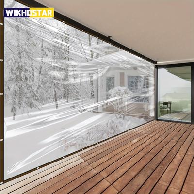 1 шт. прочный прозрачный водонепроницаемый брезент - устойчив к УФ-излучению и царапинам, идеально подходит для теплиц, балконов и защиты на открытом воздухе