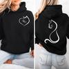 Love Heart Cat Fashion Teen Sweatshirt Fleece Autumn Winter Female Hoodies Hooded Sweatshirts Womens Cat Lover Sporwear  Tops