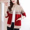Autumn Winter Sweaters Simplicity Printing Patchwork Pocket Zipper Casual Fashion Loose Long Sleeve Temperament Women's Clothing
