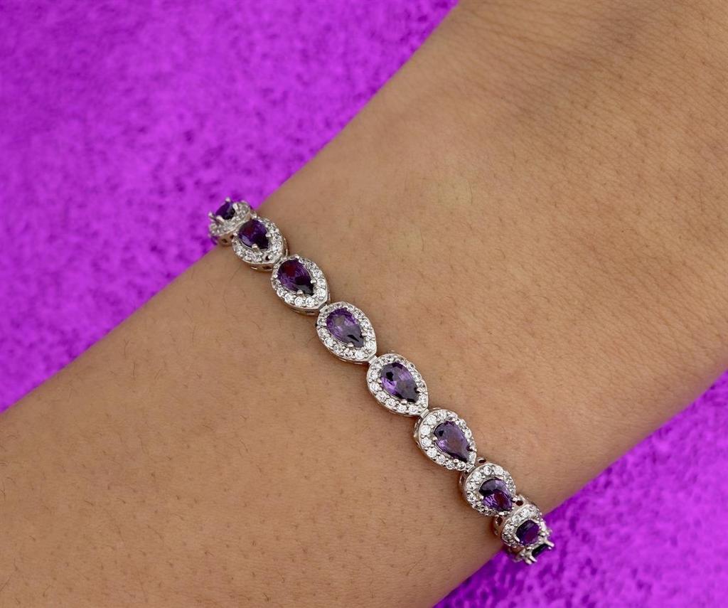 Теннисный браслет из стерлингового серебра Ceroite Color Drop, женский серебряный браслет, модные серебряные украшения