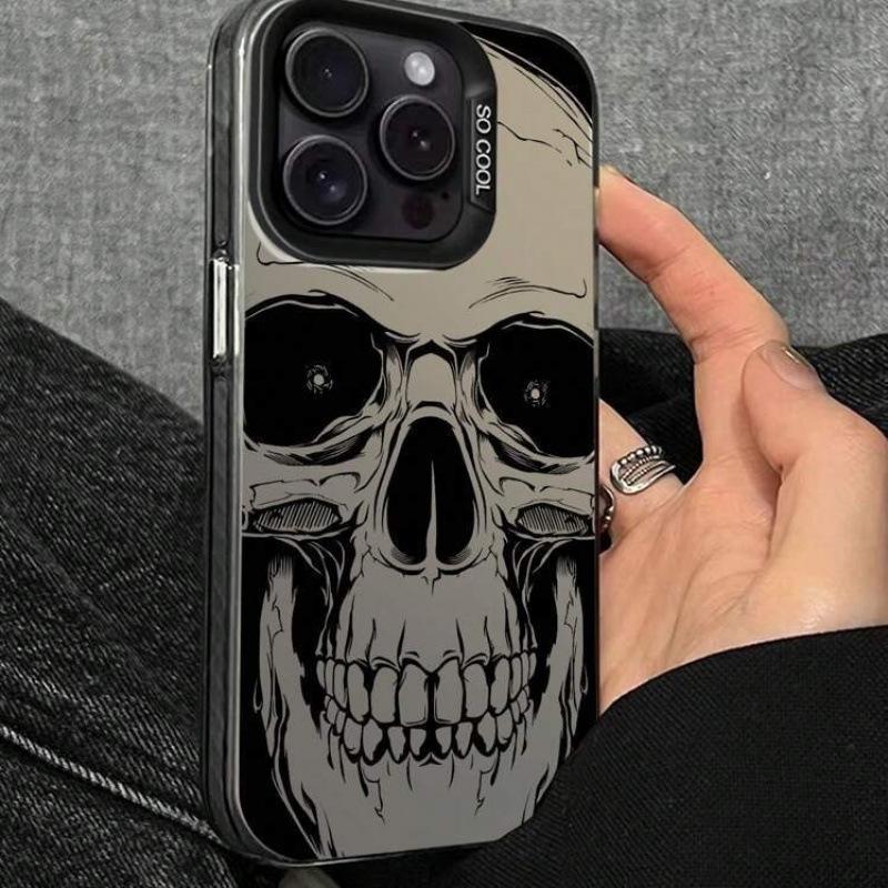 Черный матовый защитный чехол с черепом для iPhone 11/11 Pro Max/13