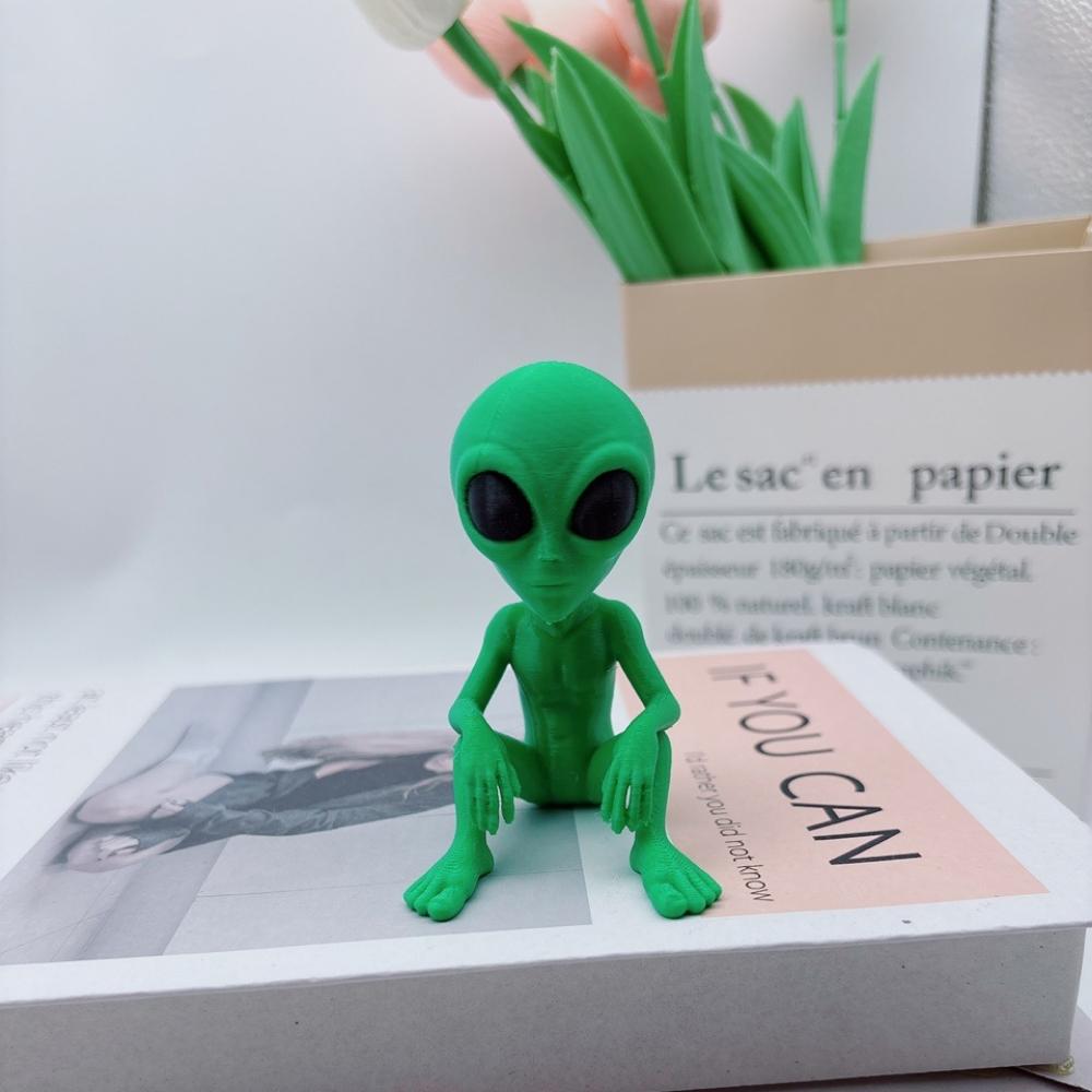 Статуэтки пришельцев, Фантастические пришельцы, напечатанные на 3D-принтере, Веселые и юмористические космические украшения, Подходят для украшения в помещении/на улице