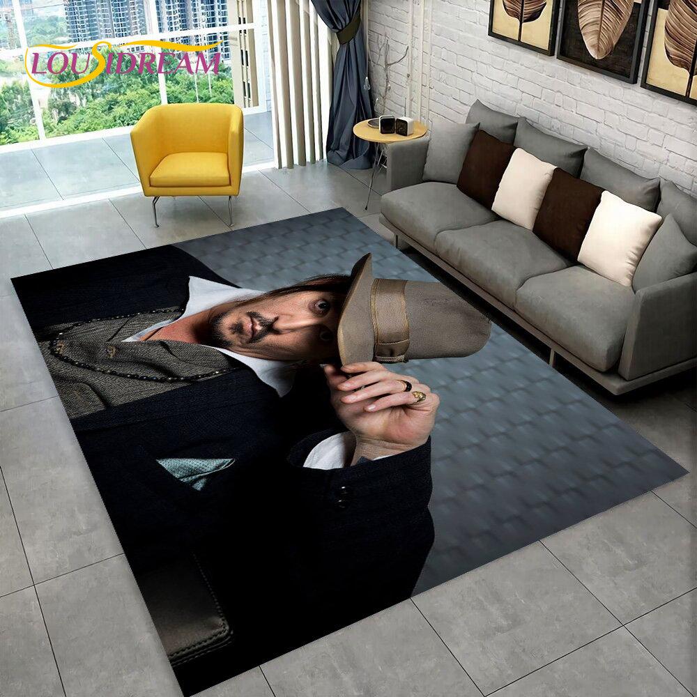 3D-печать Серия Джонни Деппа Ковер, Ковер для Дома Гостиной Спальни Дивана Прихожей Кухни, Нескользящий Коврик для Пола HD