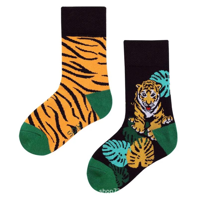 AB Новые детские носки в стиле родитель-ребенок для мальчиков и девочек, красочные, милые, мультяшные, модные, спортивные, детские, средней длины, хлопковые