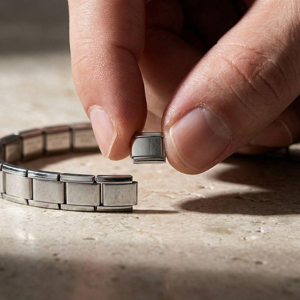 Stretchable Italian Chain Link Bracelet Square 9mm Modular Stainless Steel Bracelet Jewelry Making HipHop Elastic Hand Chain