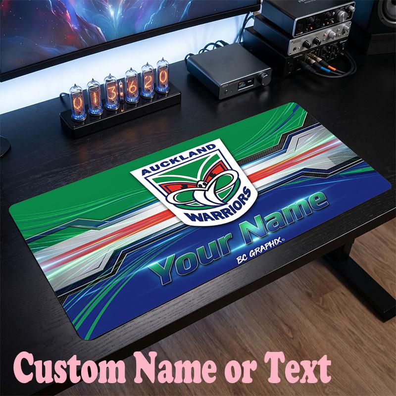 Wigan Warriors Customized Name Text Mouse Pad, Large Desk Mouse Mat Personalized Home Office Present