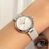 OLIVIA BURTON Classic Dimension Серебристый Белый Солнечные Лучи Серо-коричневая Кожа 32 мм