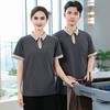 Унисекс летняя униформа для уборки, футболка с коротким рукавом и нагрудным карманом, дышащая, отводящая влагу, рабочая одежда для персонала по уборке помещений