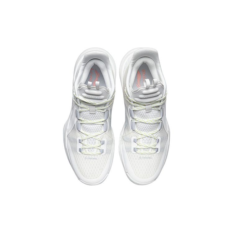 Li Ning Combat Low Durable Breathable Non-Slip Shock Absorption Supportive Low-Top Basketball Shoes Men Sneakers Off-White Gray ABPR027-2