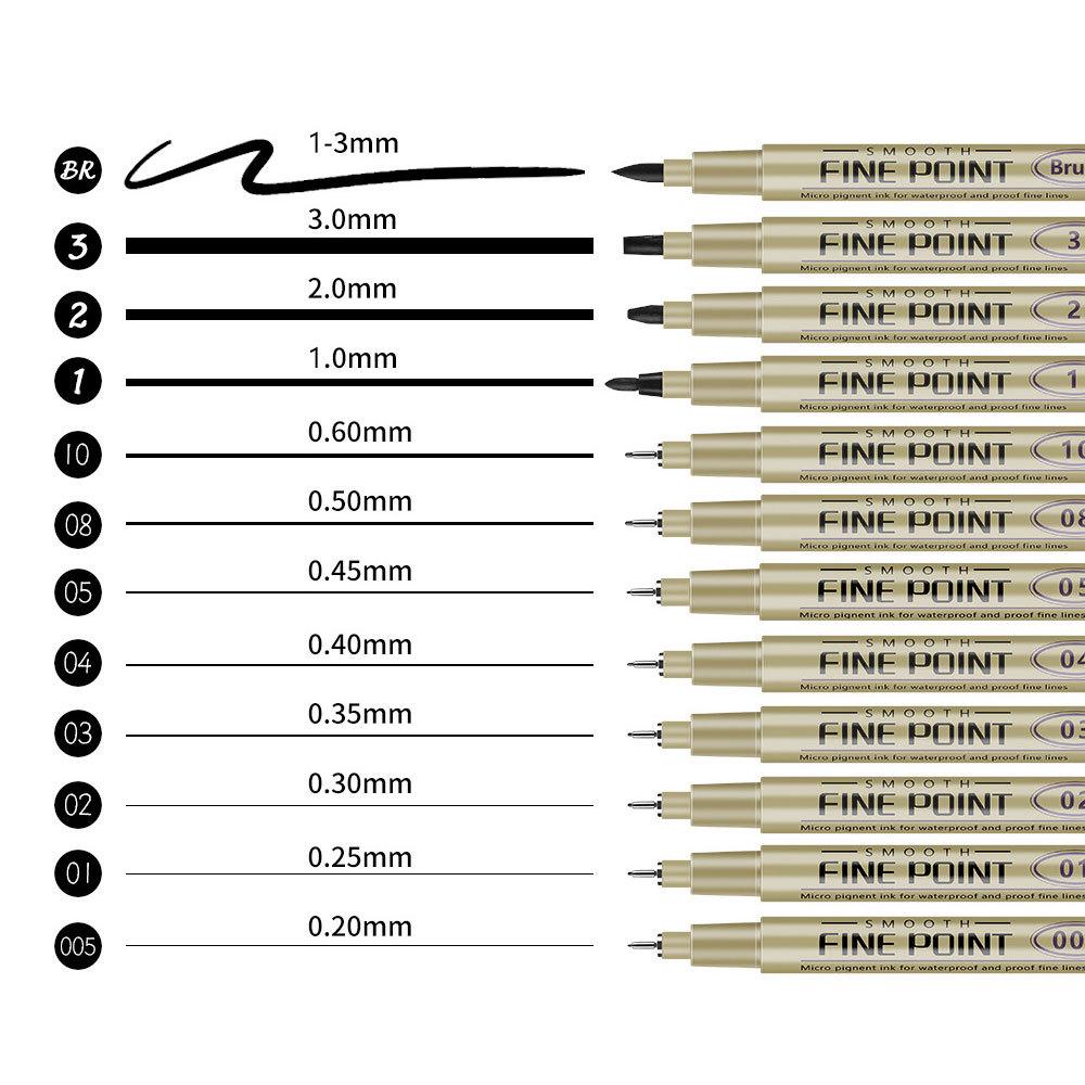 Waterproof Quick-Dry Black Fine-Liner Pen for Manga Art and Outlining
