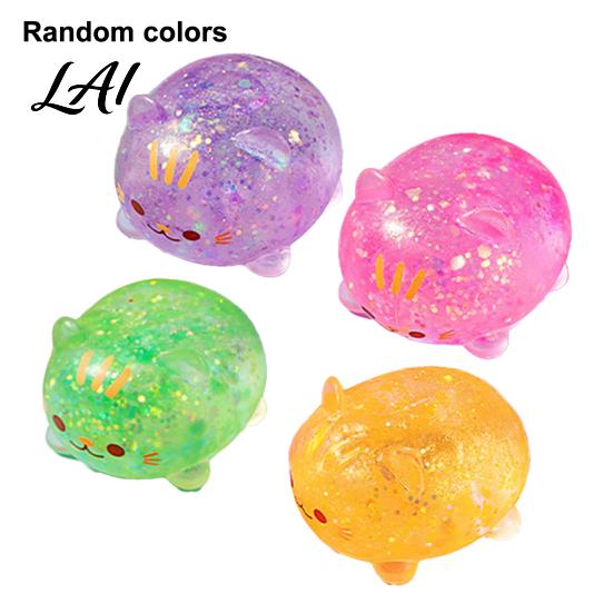 Decompression Toy 1/2/3Pcs Mini Cat Squeeze Stress Relief Clear Glitter Kitten Portable Ball Sugar Sensory Fidget Party Favors