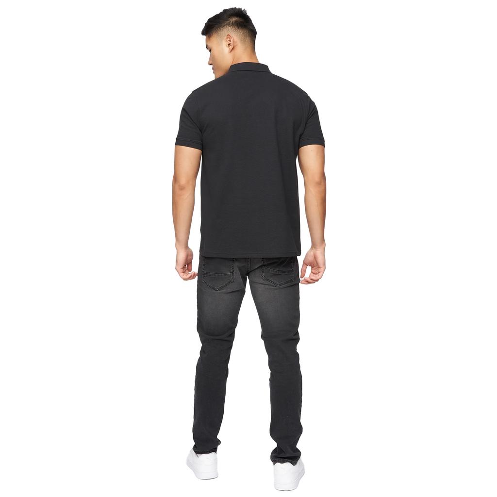 Crosshatch Mens Telepart Zip Neck Polo Shirt