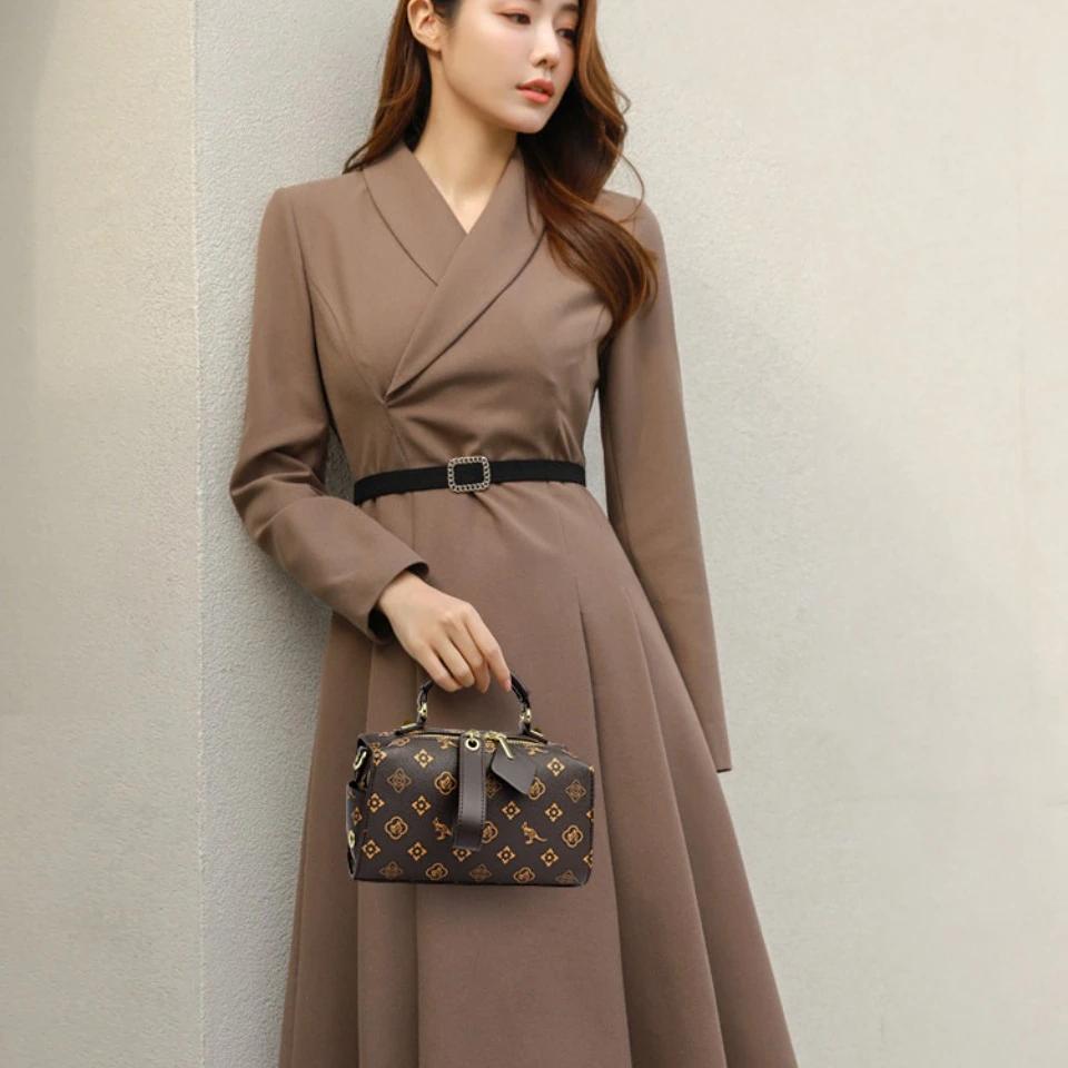 Женская роскошная сумка-подушка Boston с большим объемом и принтом в стиле ретро, сумка-тоут через плечо