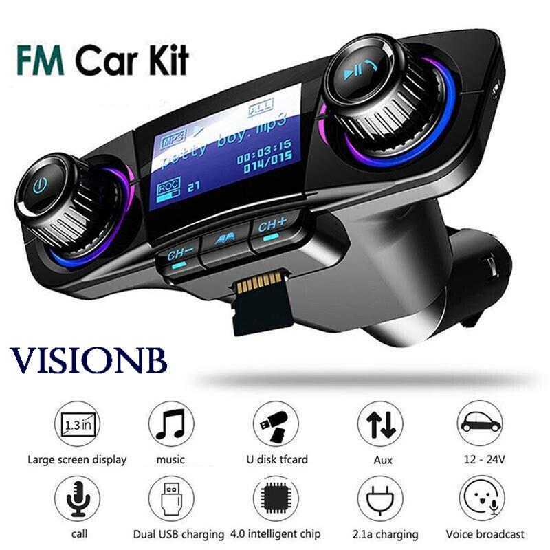 Автомобильный FM-передатчик Visionb BT, MP3-плеер, комплект радиоадаптера громкой связи, USB-зарядное устройство
