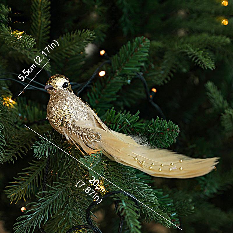 1 шт/2 шт рождественские птицы красочные елочные украшения подвеска реалистичные ручной работы