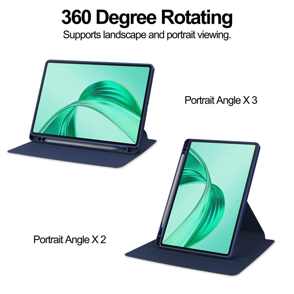 For Honor Pad X8a Case 360 Degree Rotary Stand PU Leather+Acrylic Tablet Cover (Without Keyboard)
