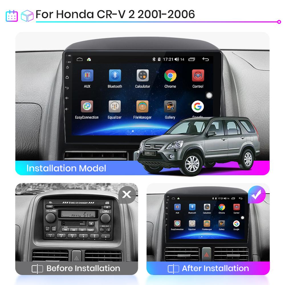Wireless Car Radio Carplay For Honda CRV 2001-2006 Android Car Multimedia Video Player GPS Navigation WIFI 2+32GB