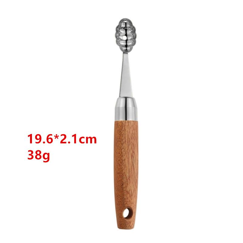 Прочная ложка для арбуза, кухонная ложка из нержавеющей стали, антидеформируемая, для фруктов, ложка для мороженого с ручкой, портативная