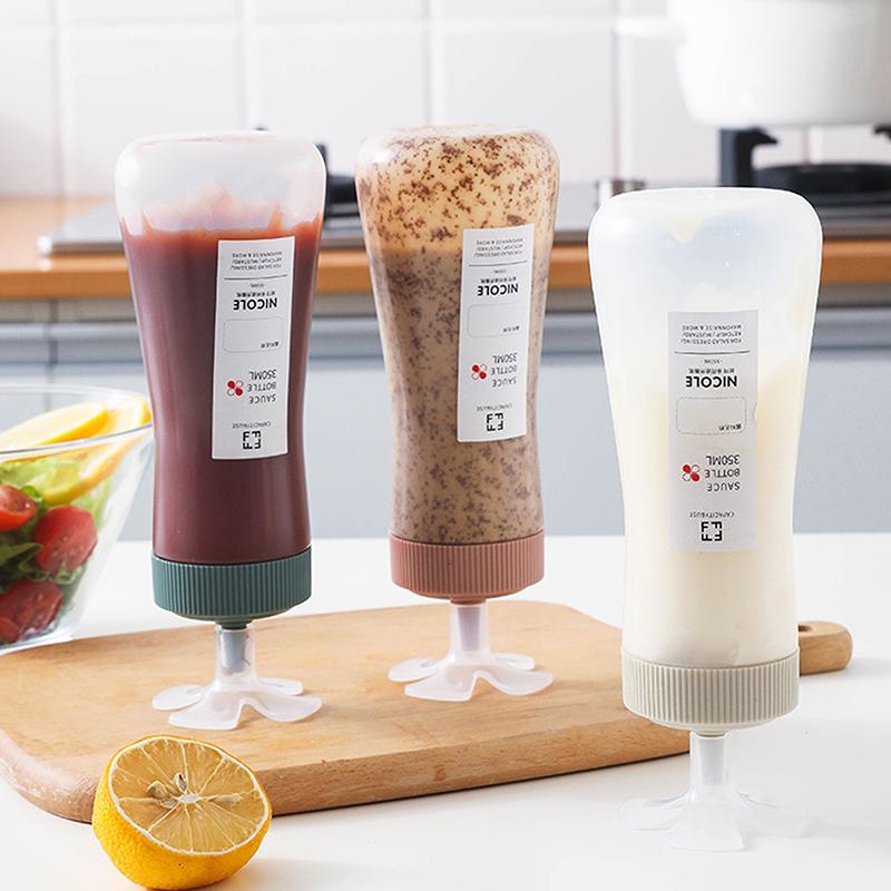 Бутылки с дозатором для салатной заправки 350 мл для соуса, кетчупа, салата, соуса барбекю, сиропа, меда, кухонные принадлежности