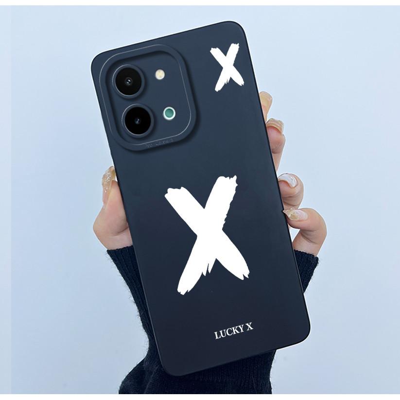 Чехол для Vivo Y28 4G Простые буквы Полная защита Задняя крышка для Vivo Y 28 Funda Мягкий жидкий силикон Защита от падения Оболочка для телефона