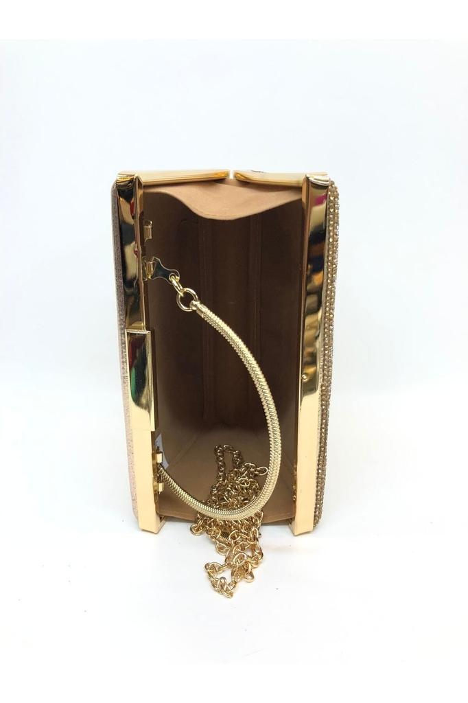 Women's Stylish and Useful Evening Dress Bag Women's Black Color Triangle Stone Evening Dress Clutch Portfolio Bag