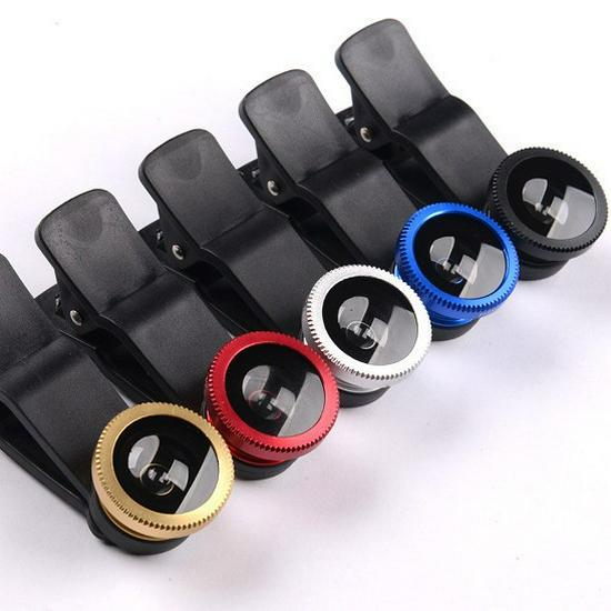 Three-in-One Mobile Lens Kit: 180° Fisheye, Wide-Angle, Macro for Selfie 