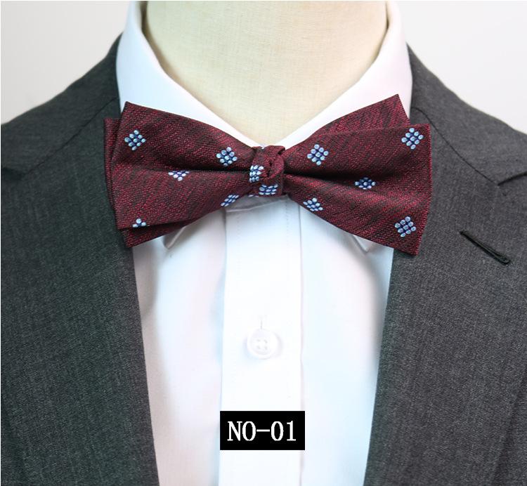 Узор Галстук-бабочка Мужской Банкетный Деловой Свадебный Жених Друг Жениха Джентльменский Костюм Студия Бордовый Темно-синий Бабочка