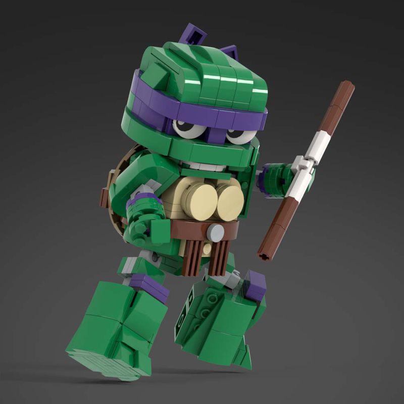 MOC Фигурки из мультфильма Черепаший Меха Модель 1987 Жестокий Черепаший Воин Мини-кукла Конструктор Детская игрушка Взрослый Подарок на день рождения