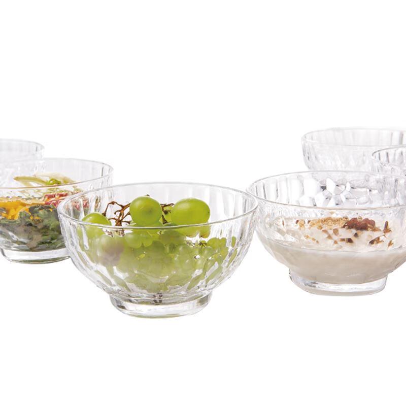 An Yike Meruite Elegant Ice Pattern Glass Bowl 2-Piece Set