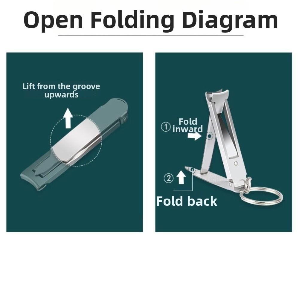 Складные кусачки для ногтей Высокоуглеродистая сталь Нержавеющая сталь Кусачки для ногтей Дом Ногтевой салон