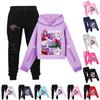 Детский худи и брюки, двухпредметный спортивный костюм, комплект свитшота с длинным рукавом и принтом