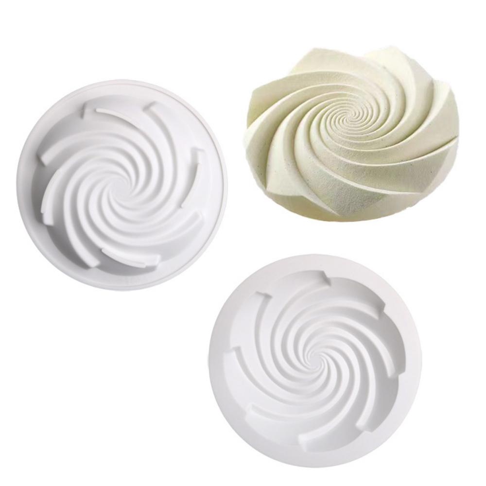 Single Cyclone Tartlet Decorated with Silicone Mold Round Musta Circle Cake Dessert Baking