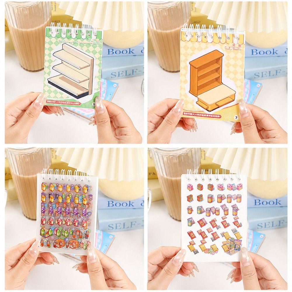 Cartoon 3D Landscape Sticker Book Decorative Miniature Scene Collage DIY Cabin Scene Sticker  Toy