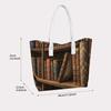 Vintage Book Print Tote Bag Casual All-match Shopping Handbag for Daily Use