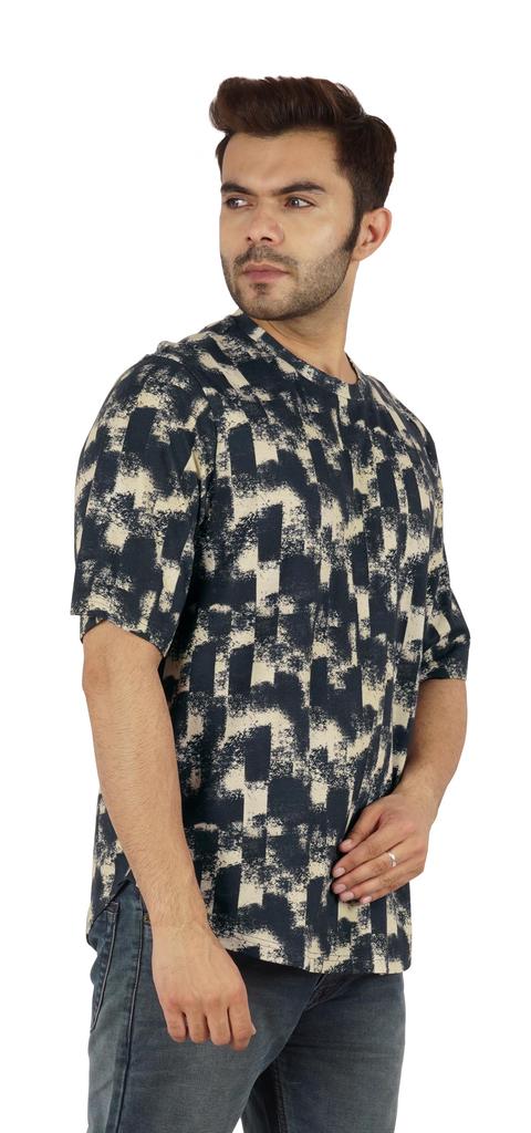 Inkmeso Printed Casual Short Sleeve T-shirt For Men  S Holiday Beach Wear Tee Cotton Jersey Tropical