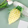 Easter Plaid Carrot Gift Bag Portable Cute Radish Shape Goodies Snack Present Treat Candy Drawstring Bag Happy Easter Festival Gift