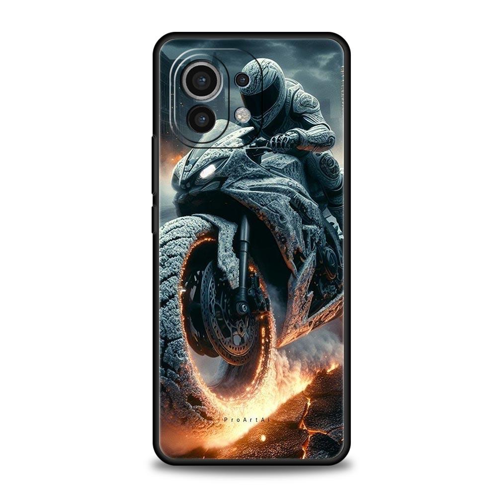Motorcycle Phone Case Cover for Xiaomi Mi 17 15 14 13 12 11 Ultra 15T 14T 13T 12T 11T Pro Lite 5G Soft TPU Shell Fundas Capa Bag