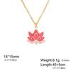 Cazador Enamel Lotus Flower Necklace Stainless Steel Yoga Meditation Jewelry Women's Necklaces 2026 Birthday Gifts New Wholesale