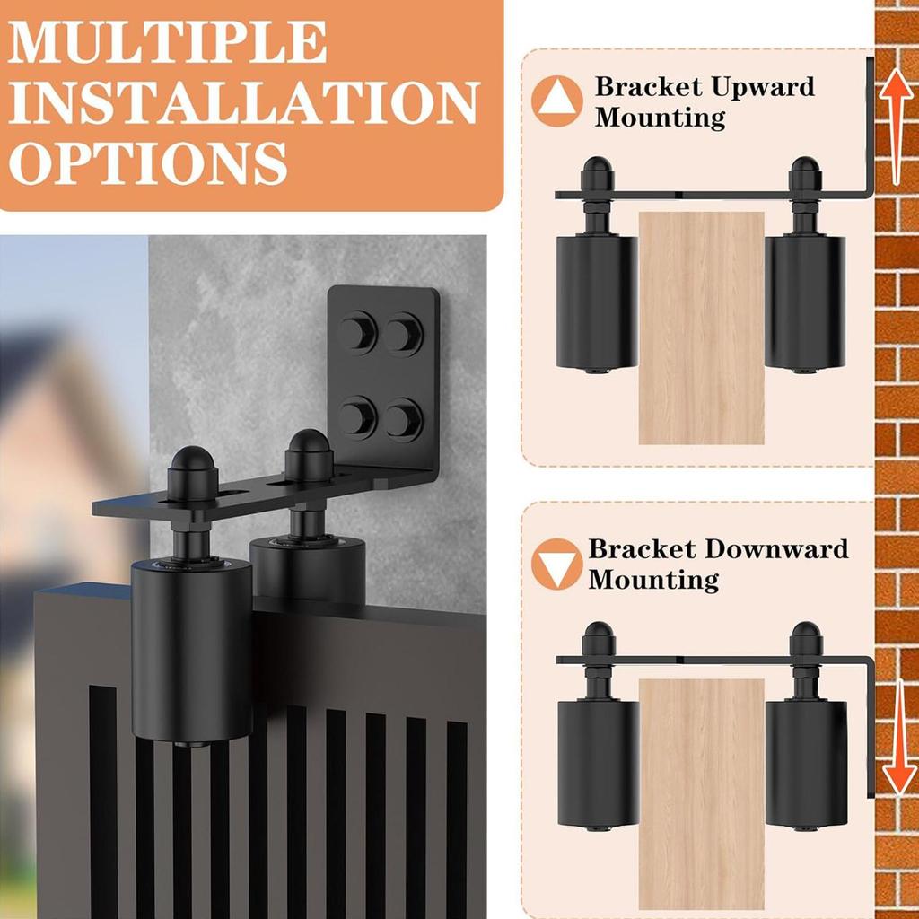 Guide Roller for Sliding Gates - Post Bracket, Accessories, Versatile Double Nylon Rollers