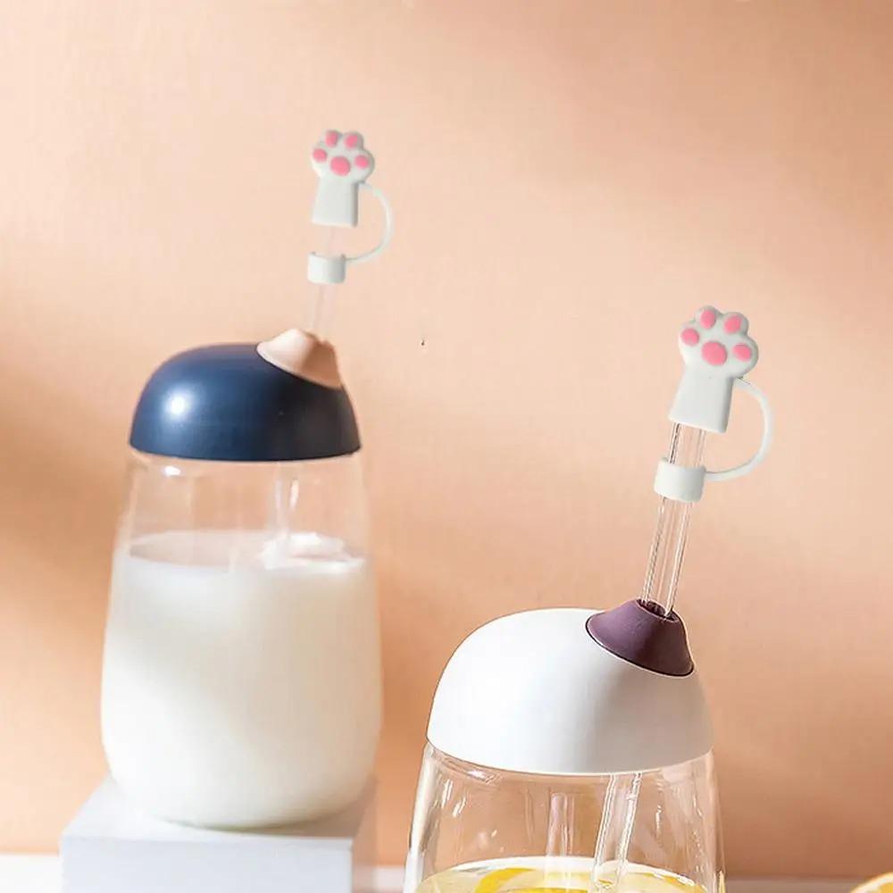 Dust-Proof Straw Topper Spill-Proof Straw Tip Cup Accessories Cat Paw Straw Cover  Party
