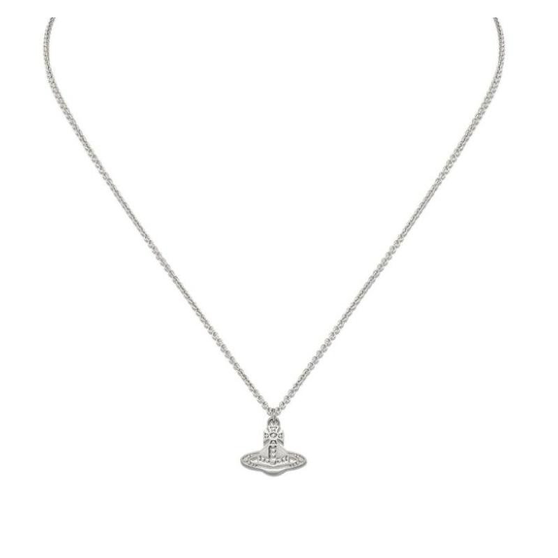 Vivienne Westwood Marinetta Saturn Pendant Style Brass Necklace Women's Silver 630203HQ-02P019