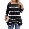 Womens Plus Size 3/4 Sleeve Shirts  Round Neck Tunic Tops Basic Loose Fit Tee Tops L-5XL