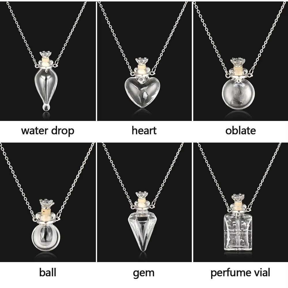 Transparent Openable Necklace Water Drop Mini Bottles Necklace Glaze Vial Pendant Keepsake