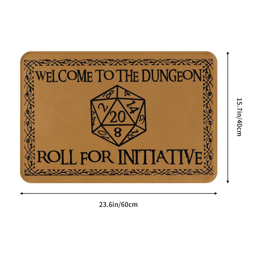 Welcome To The Dungeons Roll For Initiative Doormat Non-Slip Kitchen Bath Mat Toilet Door Floor Entrance Carpet Rug