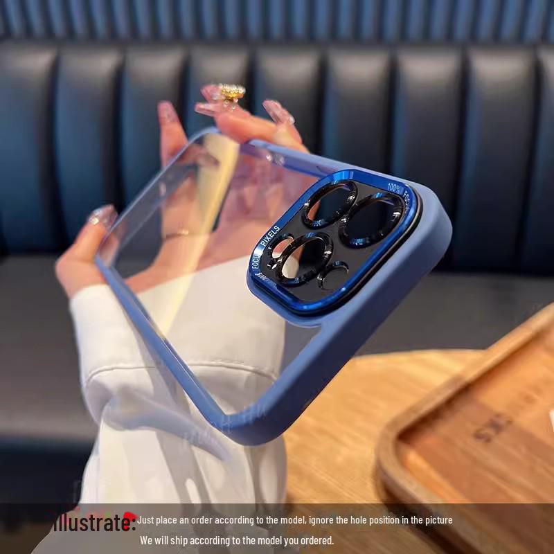 Совместимый прозрачный защитный чехол от падения для iPhone 15 Pro/Pro Max - золотой