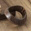 Geometric Wooden Bracelet Square Burlywood Hand Ring Simple Wood Grain Bangle  Unisex