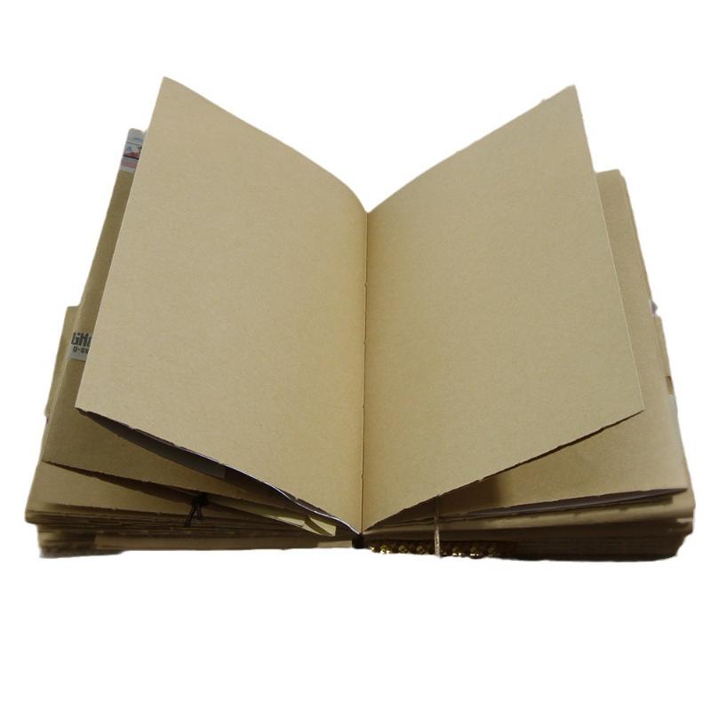 A5 Retro Linen Rough Hand Ledger Hardcover Sewing Line Blank Kraft Paper for Diy Travel Materials Inspiration Hand Ledger