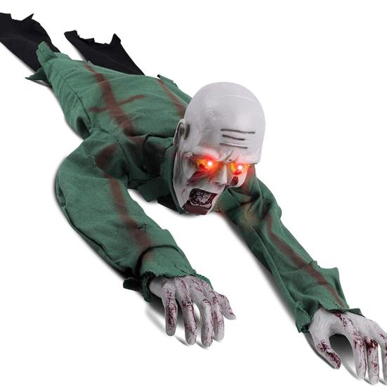 Хэллоуин ползающий призрак украшение реалистичный электрический скелет декор со страшным звуком светящийся