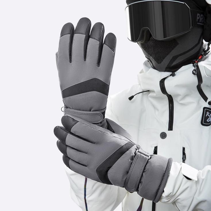 Лыжные перчатки Зимние велосипедные перчатки для мужчин и женщин Ветрозащитные перчатки для активного отдыха с толстым бархатным утеплителем Водонепроницаемые и нескользящие перчатки для сенсорных экранов