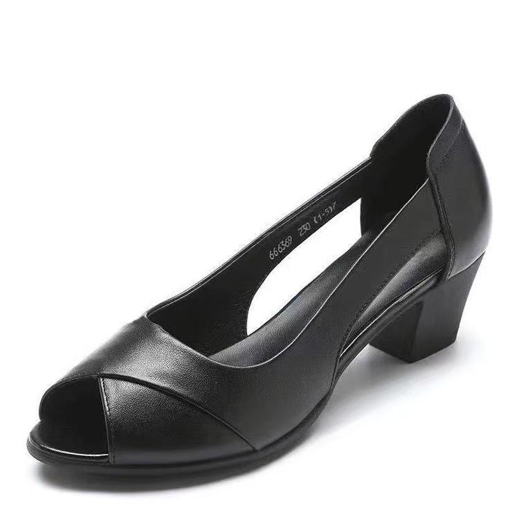 Мода 2025 Новая Женская Обувь Туфли с Открытым Носком Ажурные Босоножки на Высоком Каблуке Лодочки Платформа Женские Сандалии с Открытым Носком Лето